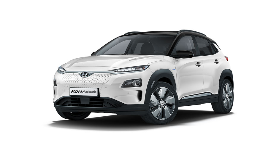 Kona Electric Chalk White with Black Roof